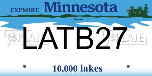 LATB27 Minnesota License Plate