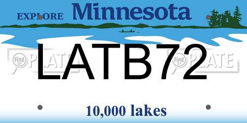 LATB72 Minnesota License Plate