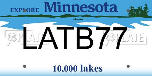 LATB77 Minnesota License Plate