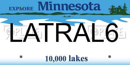 LATRAL6 Minnesota License Plate