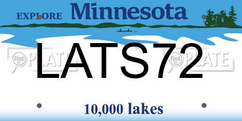 LATS72 Minnesota License Plate