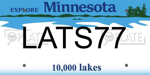 LATS77 Minnesota License Plate