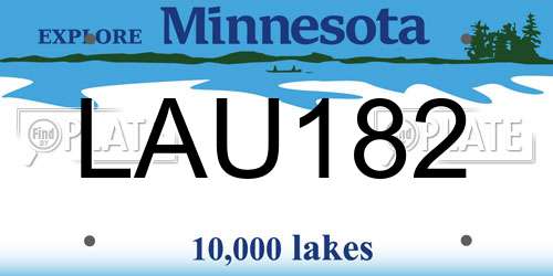 LAU182 Minnesota License Plate