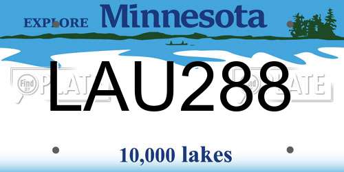 LAU288 Minnesota License Plate