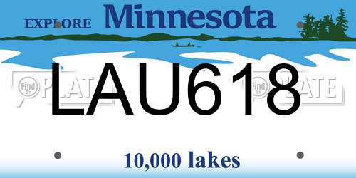 LAU618 Minnesota License Plate