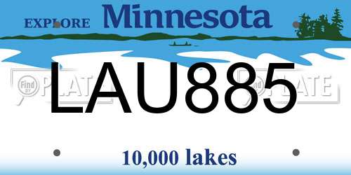 LAU885 Minnesota License Plate