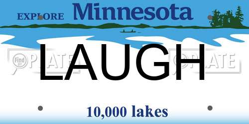 LAUGH Minnesota License Plate