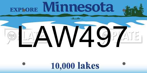 LAW497 Minnesota License Plate