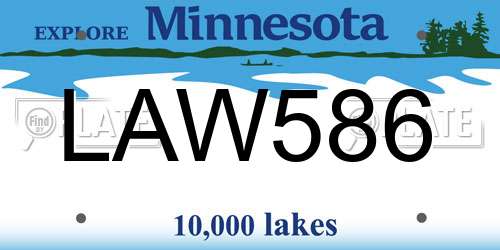 LAW586 Minnesota License Plate