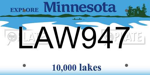 LAW947 Minnesota License Plate