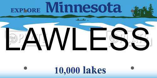 LAWLESS Minnesota License Plate