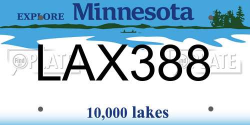 LAX388 Minnesota License Plate