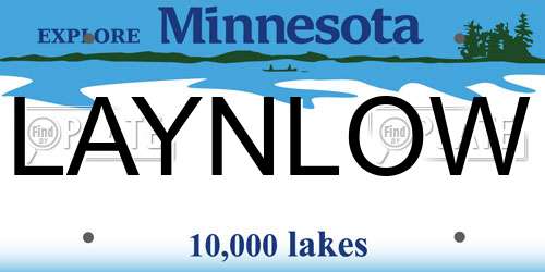 LAYNLOW Minnesota License Plate