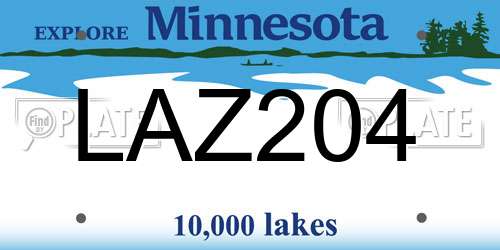 LAZ204 Minnesota License Plate