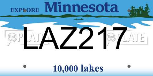 LAZ217 Minnesota License Plate