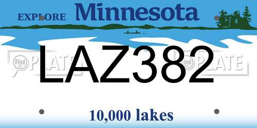LAZ382 Minnesota License Plate