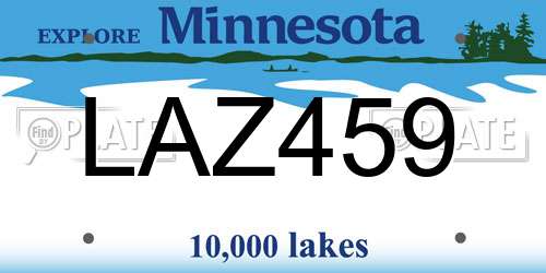 LAZ459 Minnesota License Plate