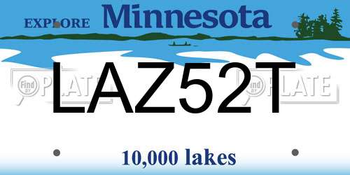 LAZ52T Minnesota License Plate