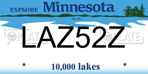 LAZ52Z Minnesota License Plate