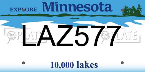 LAZ577 Minnesota License Plate