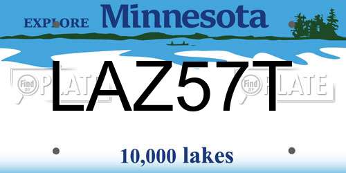LAZ57T Minnesota License Plate