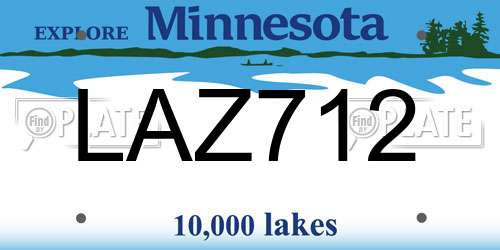 LAZ712 Minnesota License Plate