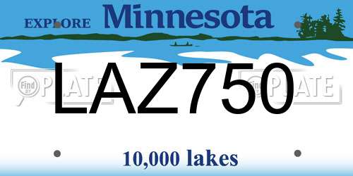 LAZ750 Minnesota License Plate