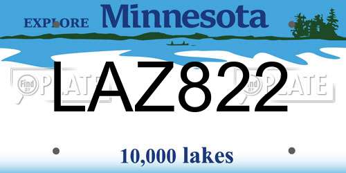 LAZ822 Minnesota License Plate