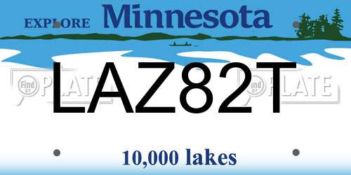 LAZ82T Minnesota License Plate