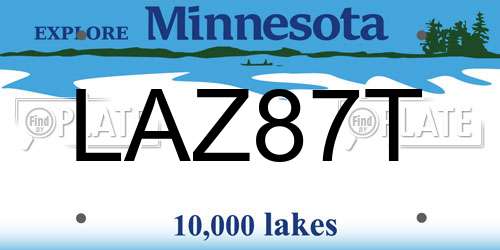 LAZ87T Minnesota License Plate