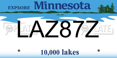 LAZ87Z Minnesota License Plate