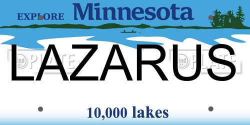 LAZARUS Minnesota License Plate