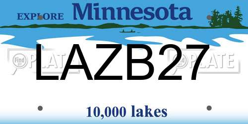 LAZB27 Minnesota License Plate