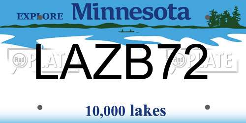 LAZB72 Minnesota License Plate