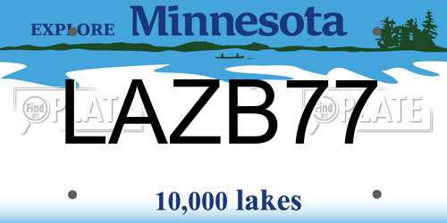 LAZB77 Minnesota License Plate