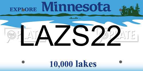 LAZS22 Minnesota License Plate