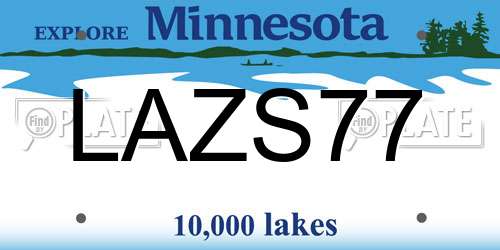 LAZS77 Minnesota License Plate
