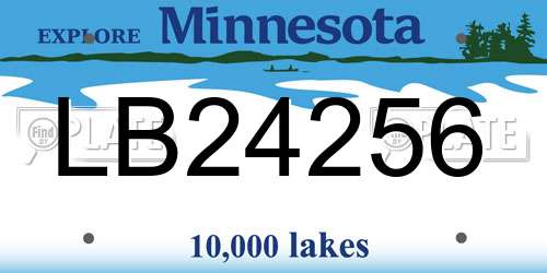 LB24256 Minnesota License Plate