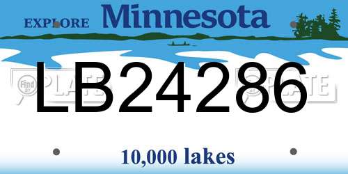 LB24286 Minnesota License Plate