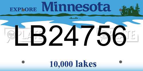 LB24756 Minnesota License Plate