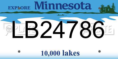 LB24786 Minnesota License Plate