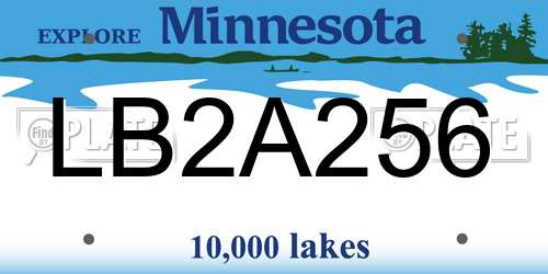 LB2A256 Minnesota License Plate