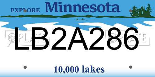 LB2A286 Minnesota License Plate