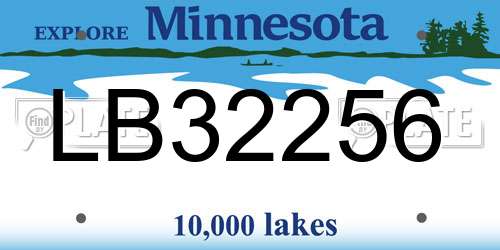 LB32256 Minnesota License Plate