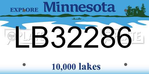 LB32286 Minnesota License Plate