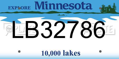 LB32786 Minnesota License Plate