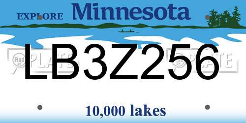 LB3Z256 Minnesota License Plate