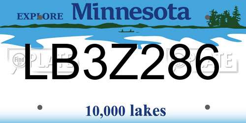 LB3Z286 Minnesota License Plate