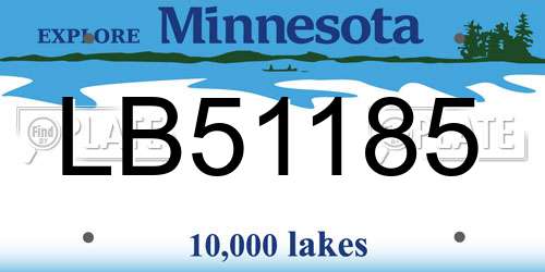 LB51185 Minnesota License Plate