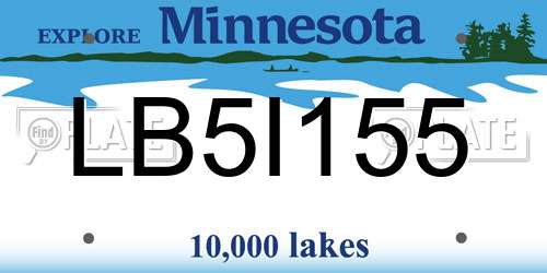 LB5I155 Minnesota License Plate